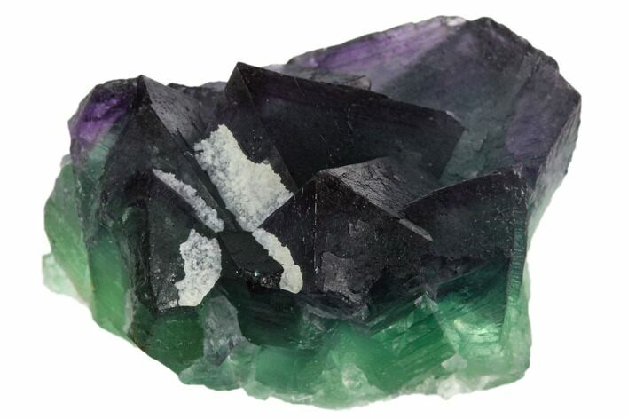 Purple-Green Octahedral Fluorite Crystal Cluster - Fluorescent! #125306